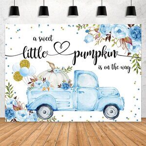 Aperturee Little Pumpkin Baby Shower Backdrop 7x5ft A Little Sweet Pumpkin is On